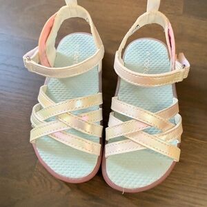 Carter's Cream and Pink Strappy Sandals